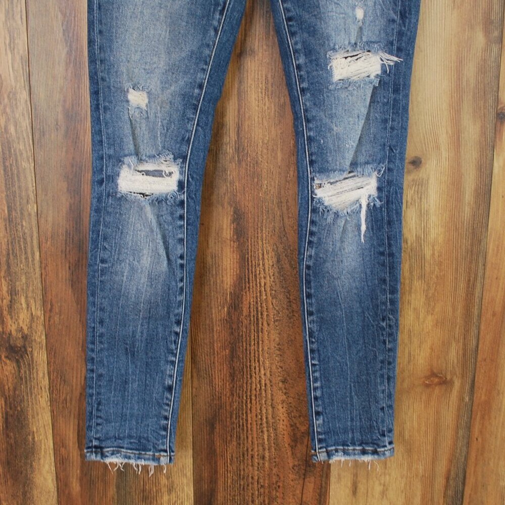 Vervet Wave Mid Rise Button Fly Skinny Jeans 24/0 - Picture 3 of 6